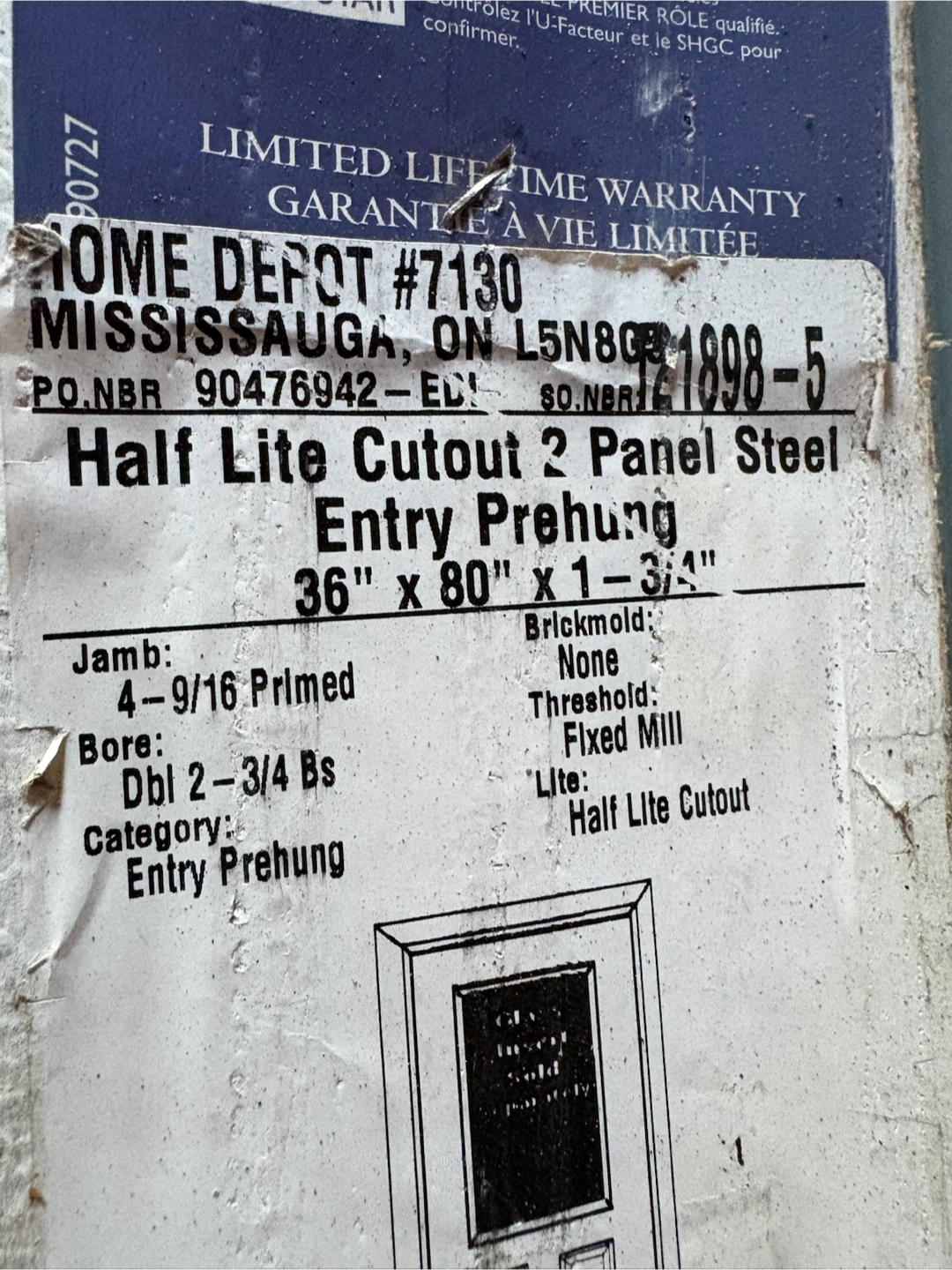 Masonite 36" x 80" Half Lite Cutout Steel Entry Prehung Door - photo 3