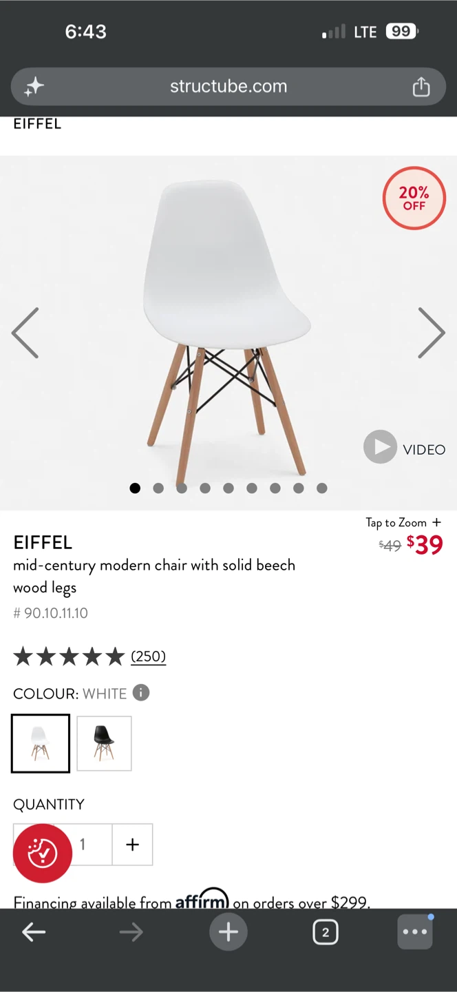 EIFFEL Mid-Century Modern Chair