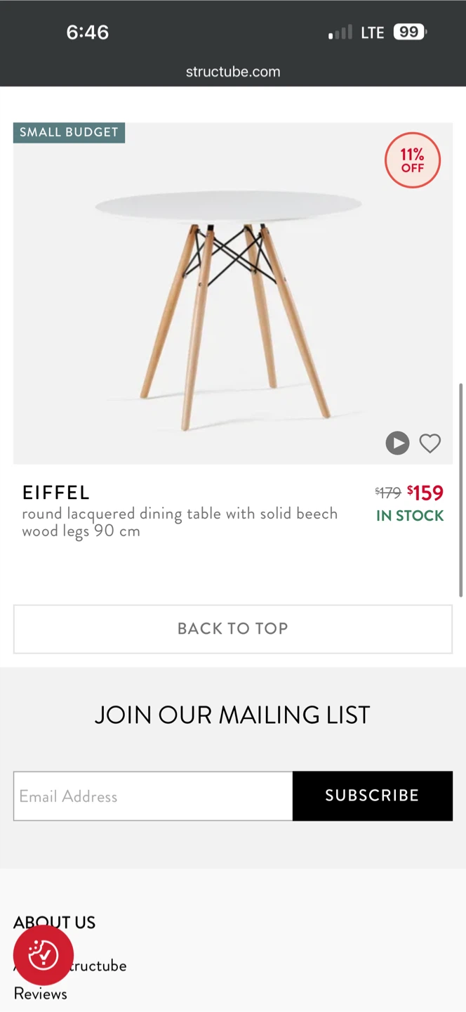 Eiffel Round Dining Table with Beech Wood Legs