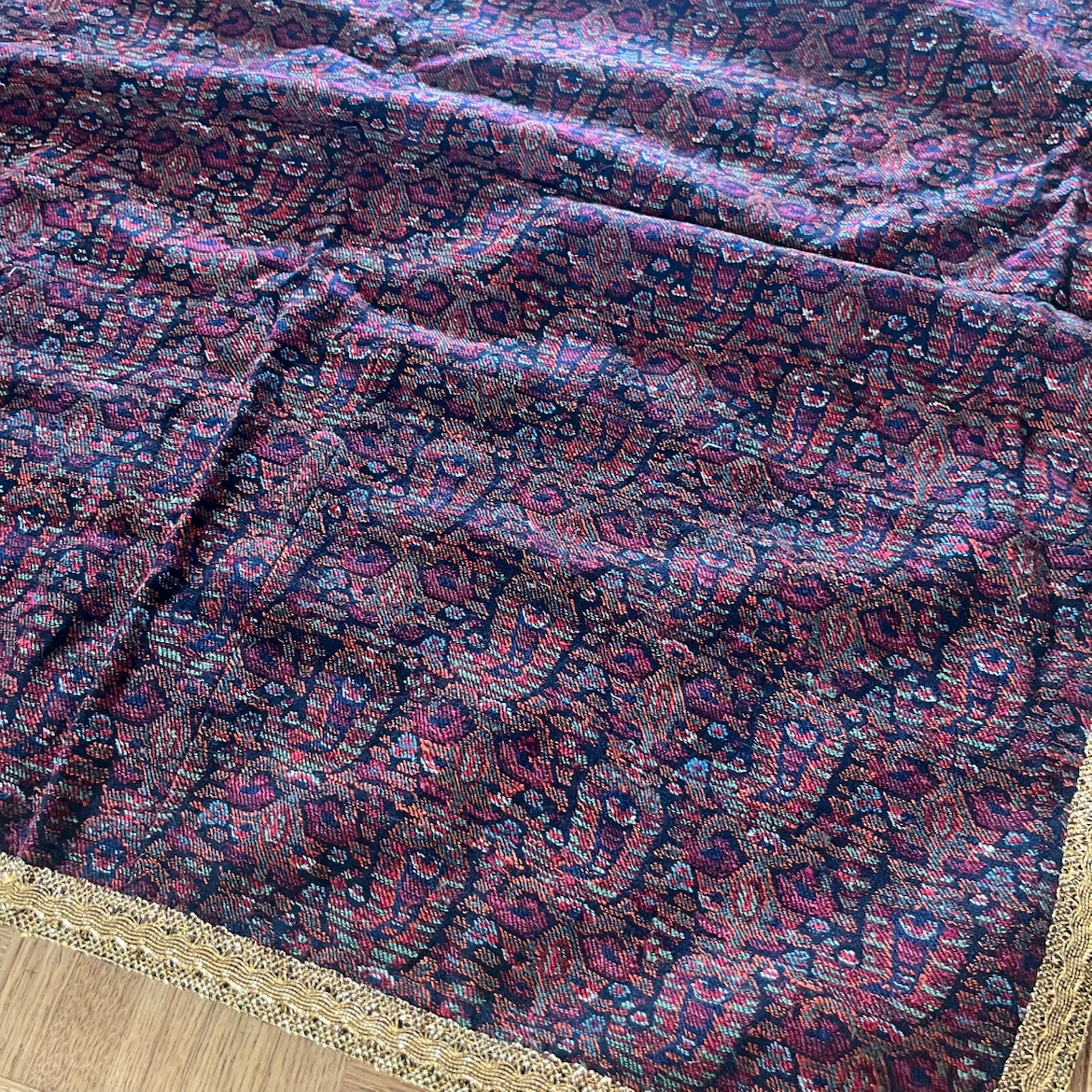Embroidered Decorative Cloth with Gold Trim - photo 2
