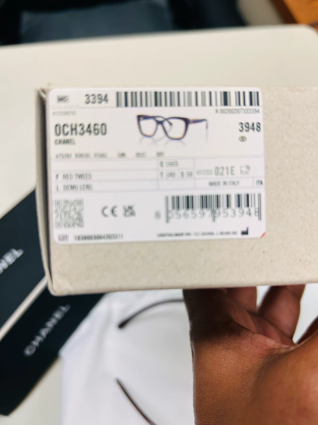 Chanel OCH3460 Red Tweed Eyeglasses