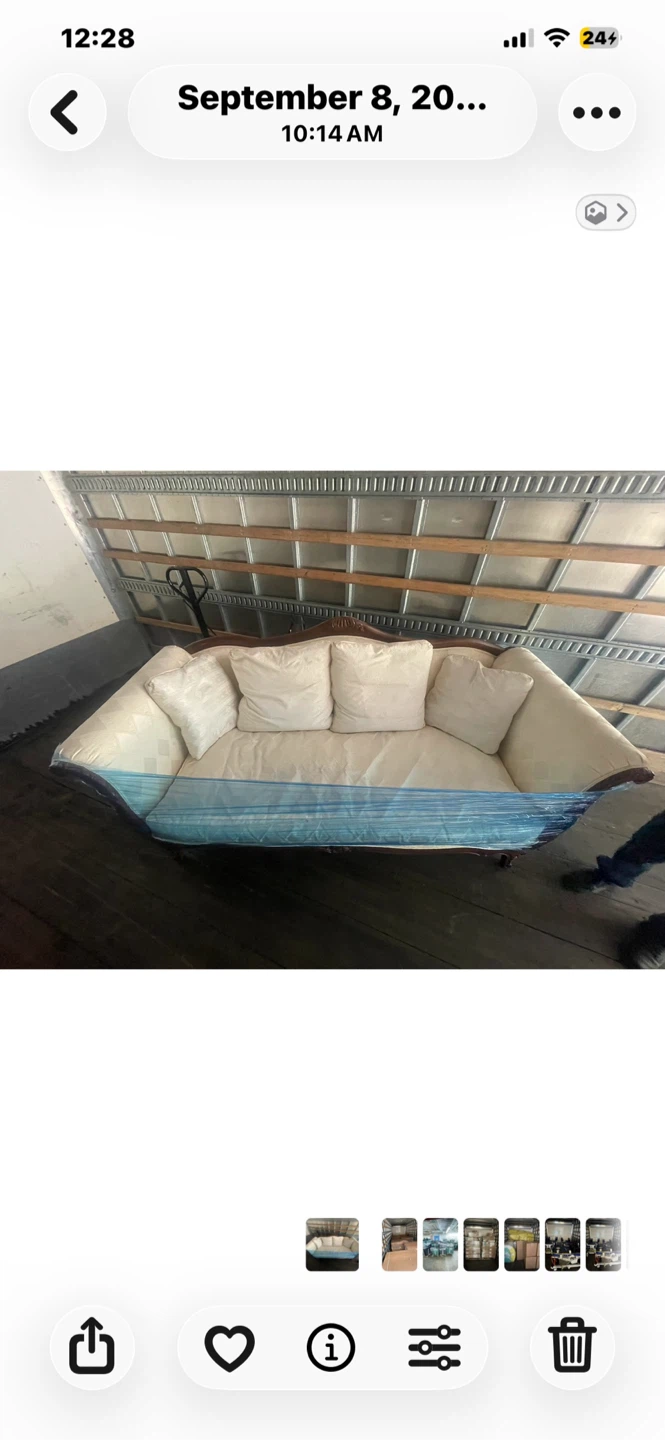 Cream Sofa with Accent Pillows
