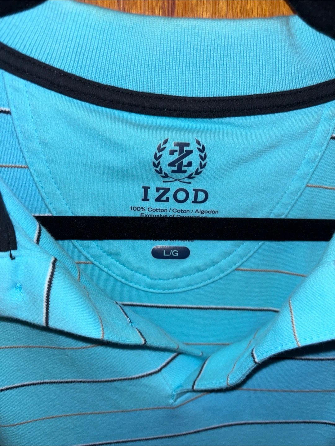 IZOD Men's Striped Polo Shirt - Blue, Size L/G - photo 2