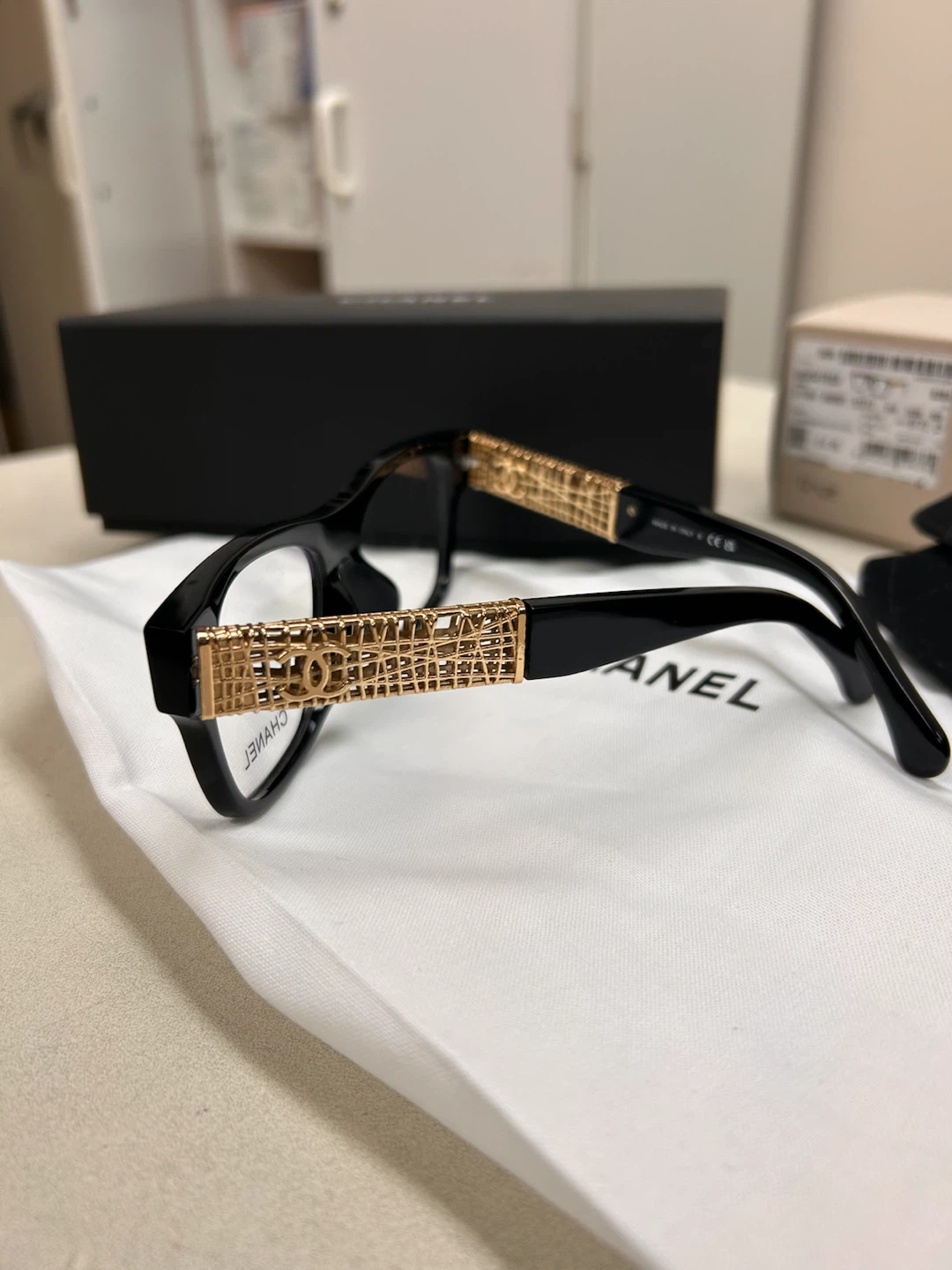 CHANEL Black Prescription Eyeglasses with Gold Accents - photo 2