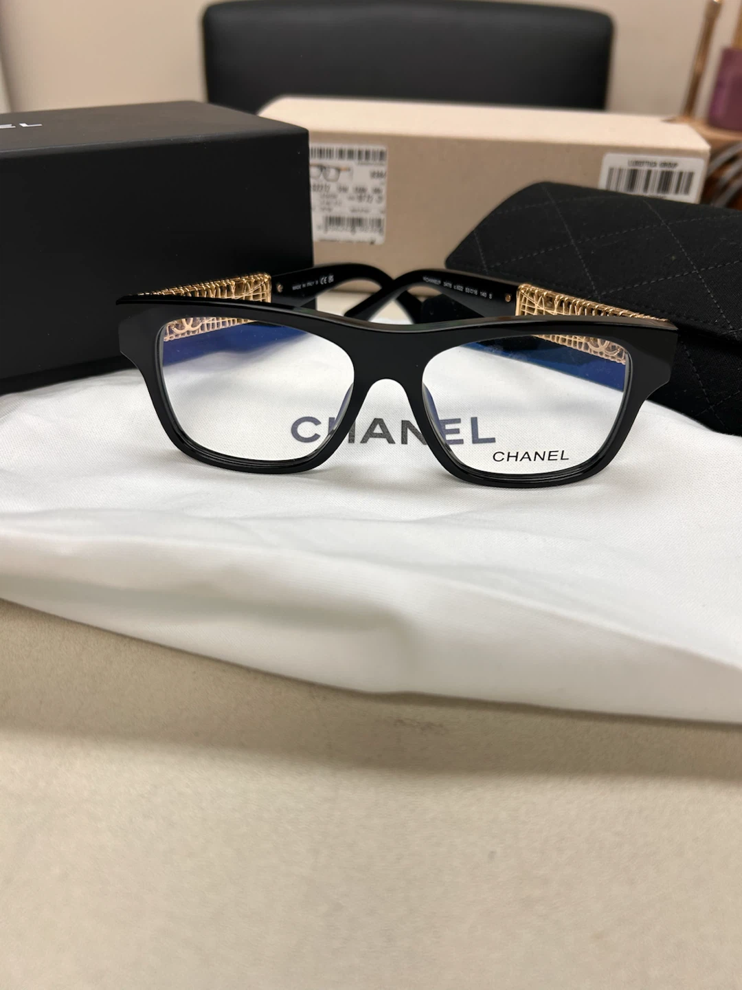 CHANEL Black Prescription Eyeglasses with Gold Accents - photo 4
