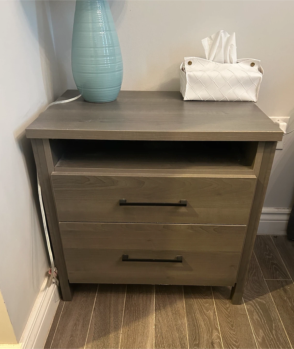 2 Nightstands - Grey Wood finish - photo 2