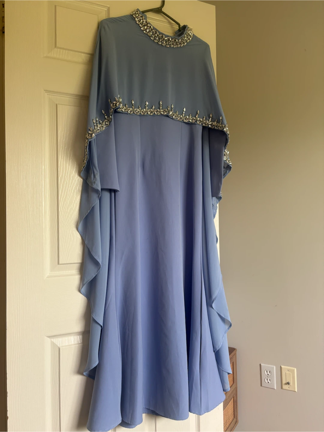 Blue Embellished Kaftan Dress
