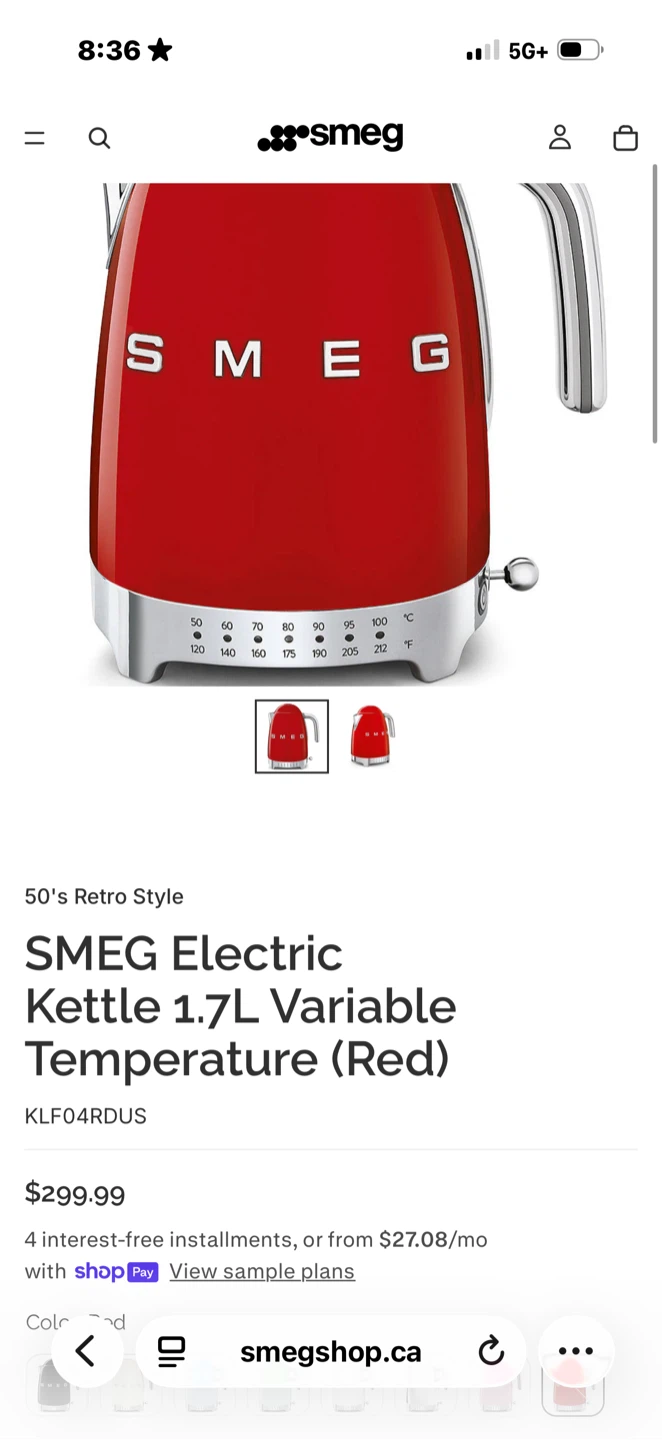SMEG Electric Kettle 1.7L Variable Temperature - photo 3