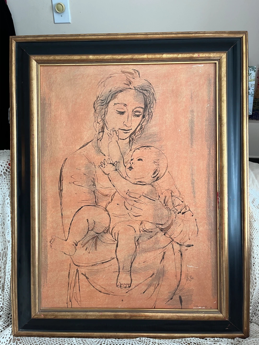 Art- Framed Vintage Drawing (Print) by Stanley Morel Cosgrave
