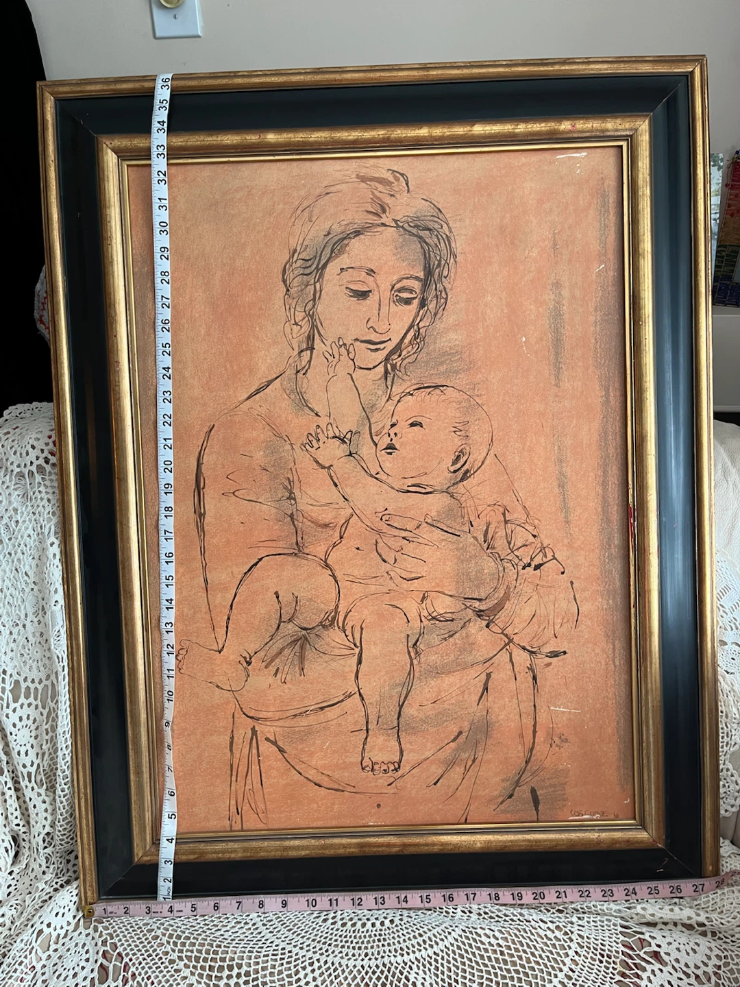 Art- Framed Vintage Drawing (Print) by Stanley Morel Cosgrave - photo 2