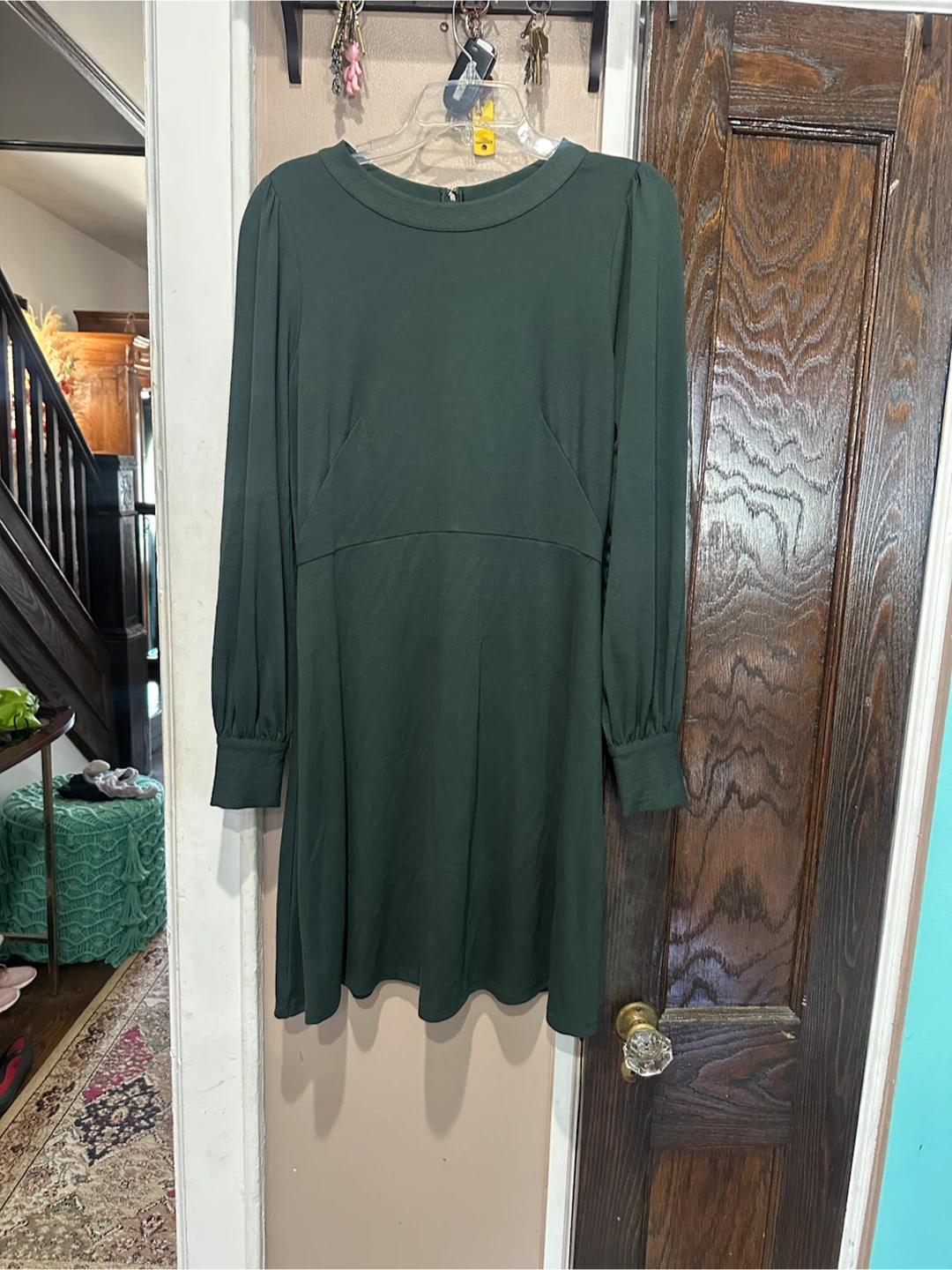 LOFT Forest Green Long Sleeve A-Line Dress - photo 2
