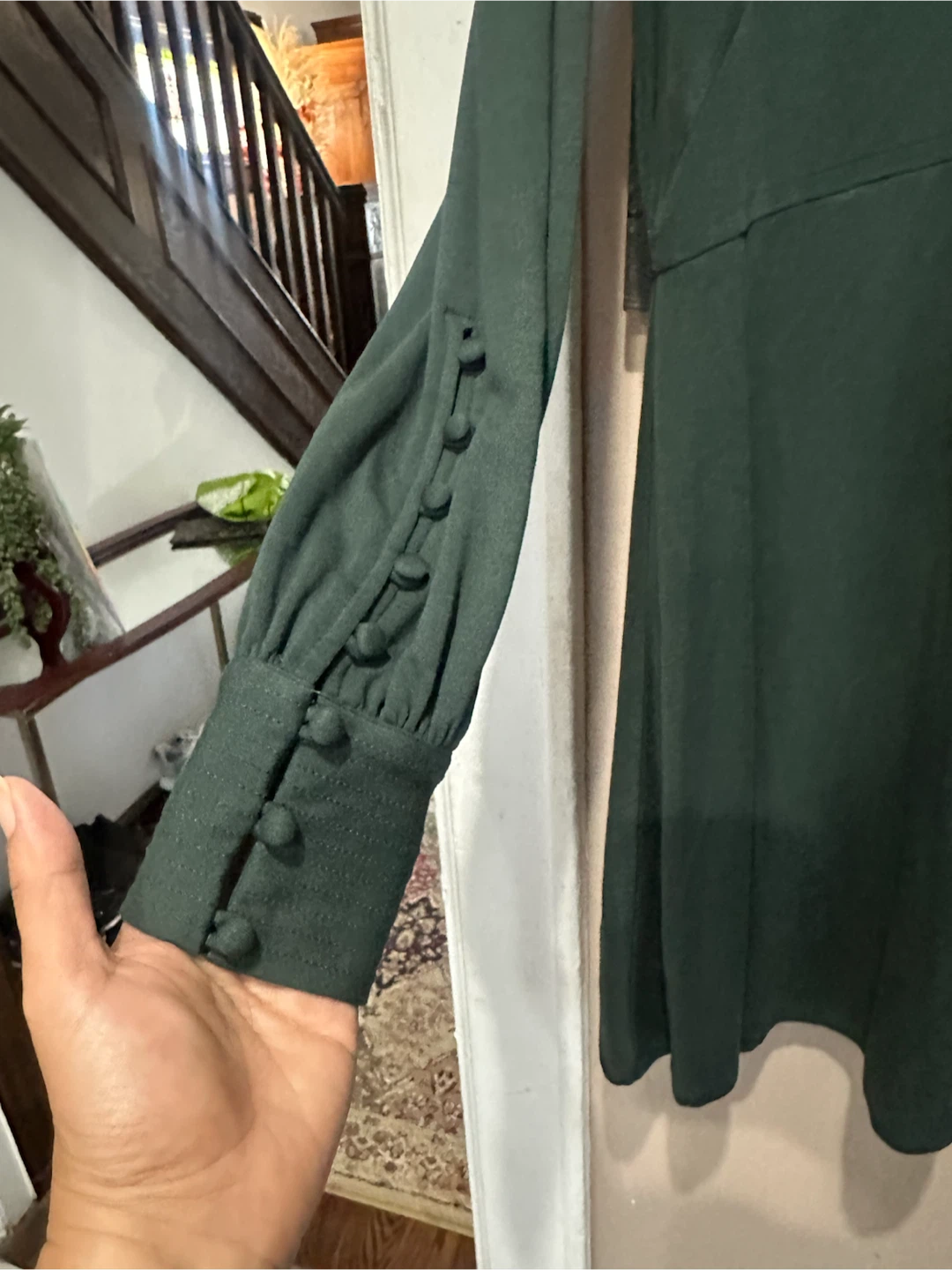 LOFT Forest Green Long Sleeve A-Line Dress - photo 4