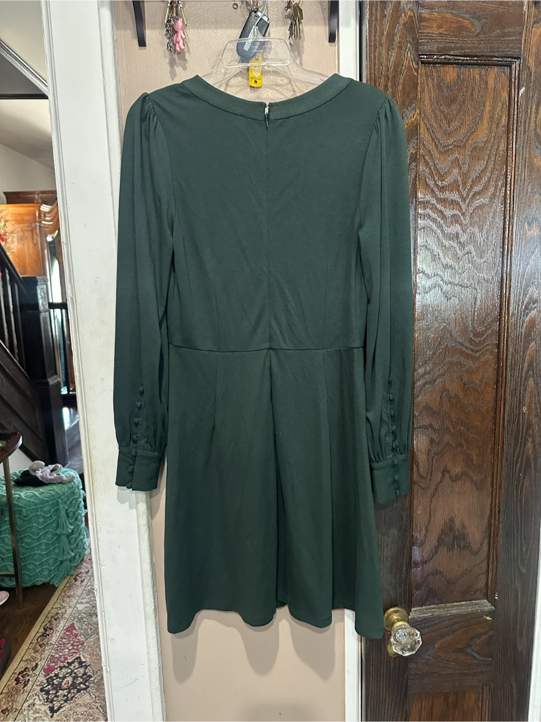 LOFT Forest Green Long Sleeve A-Line Dress - photo 5