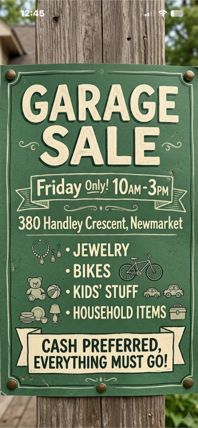 Garage Sale - Newmarket