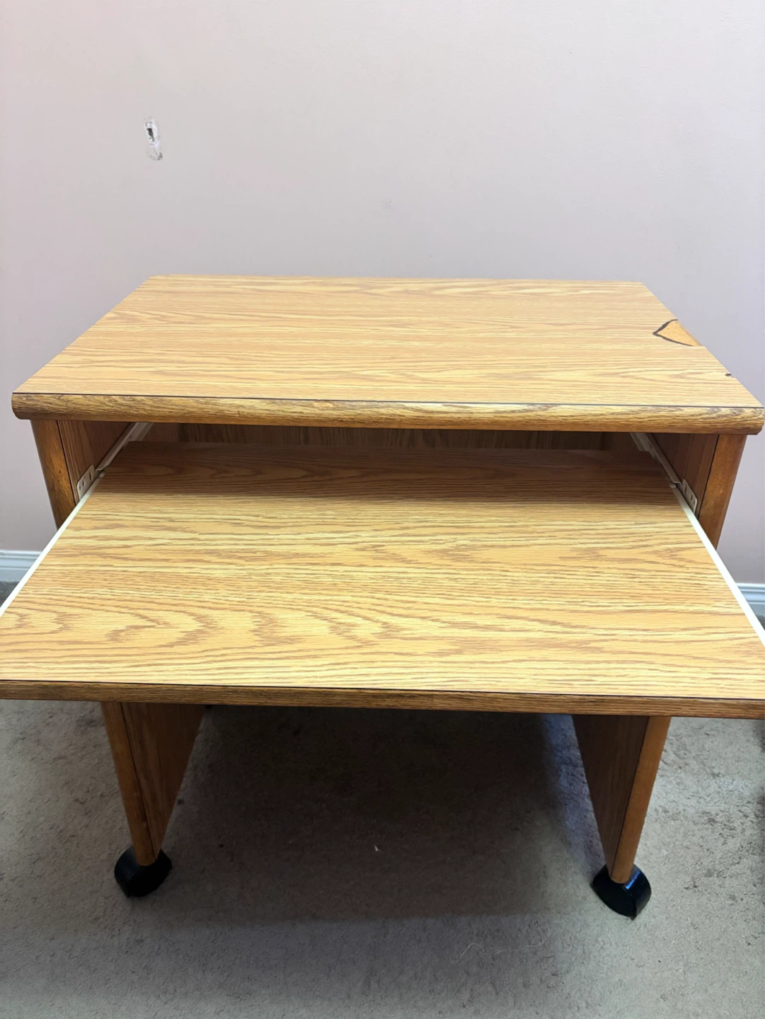 Desk with keyboard slide out