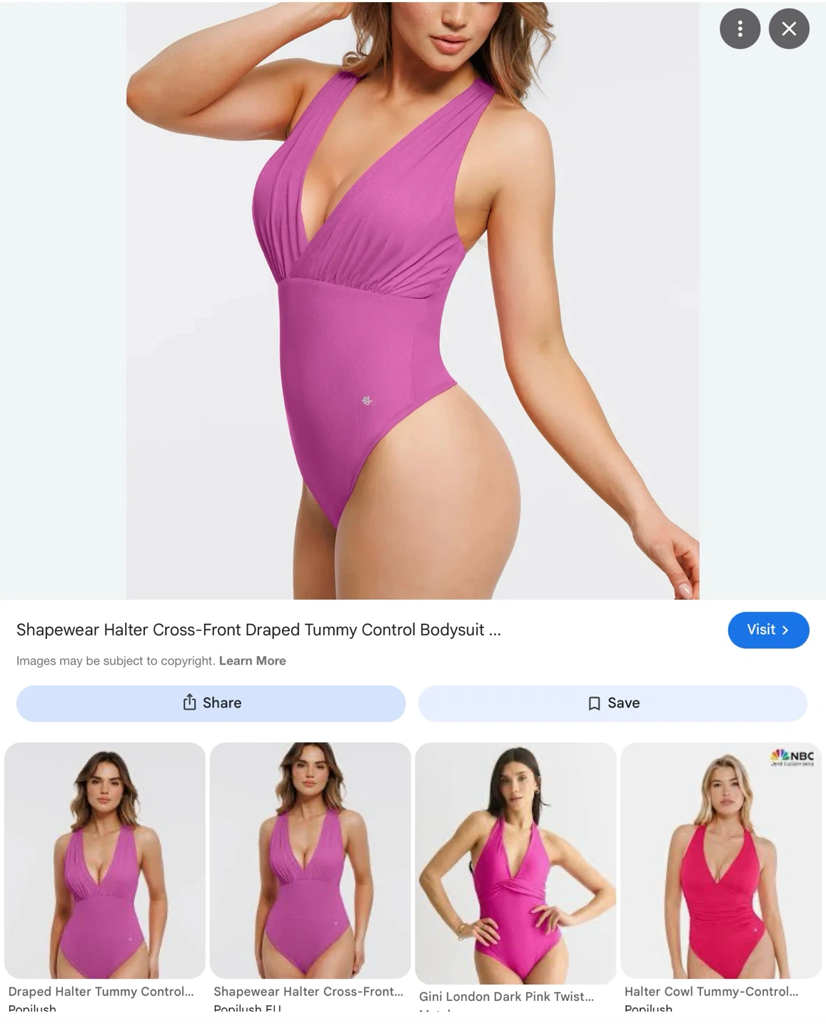 New Popilush Shapewear Halter Bodysuit - Purple - Size L