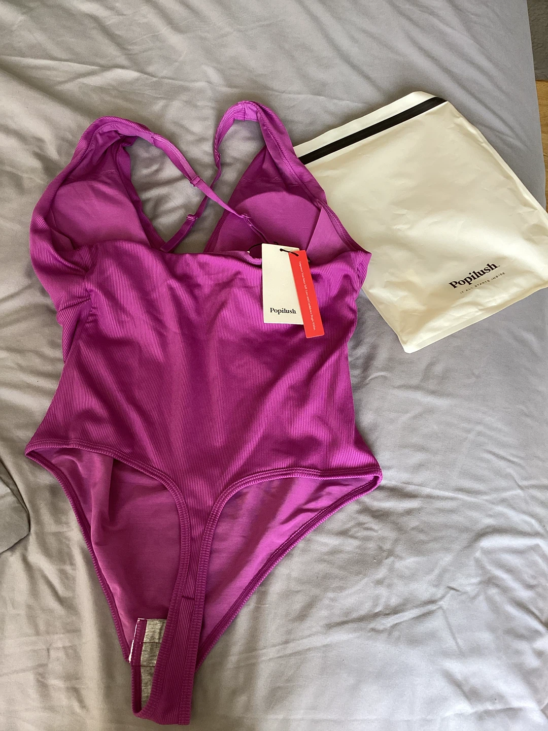 New Popilush Shapewear Halter Bodysuit - Purple - Size L - photo 5