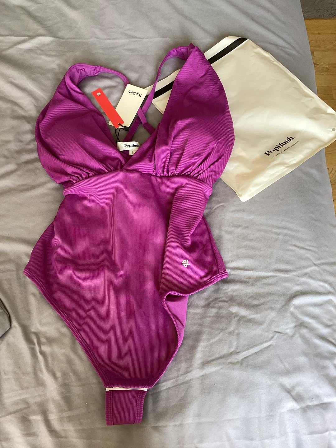 New Popilush Shapewear Halter Bodysuit - Purple - Size L - photo 4