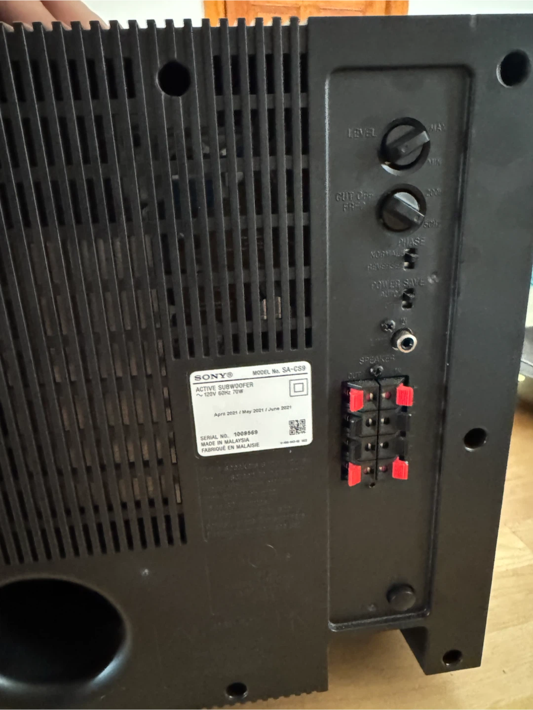 Sony SA-CS9 Active Subwoofer - photo 2