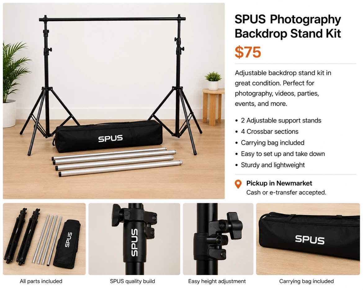 SPUS Photography Backdrop Stand Kit