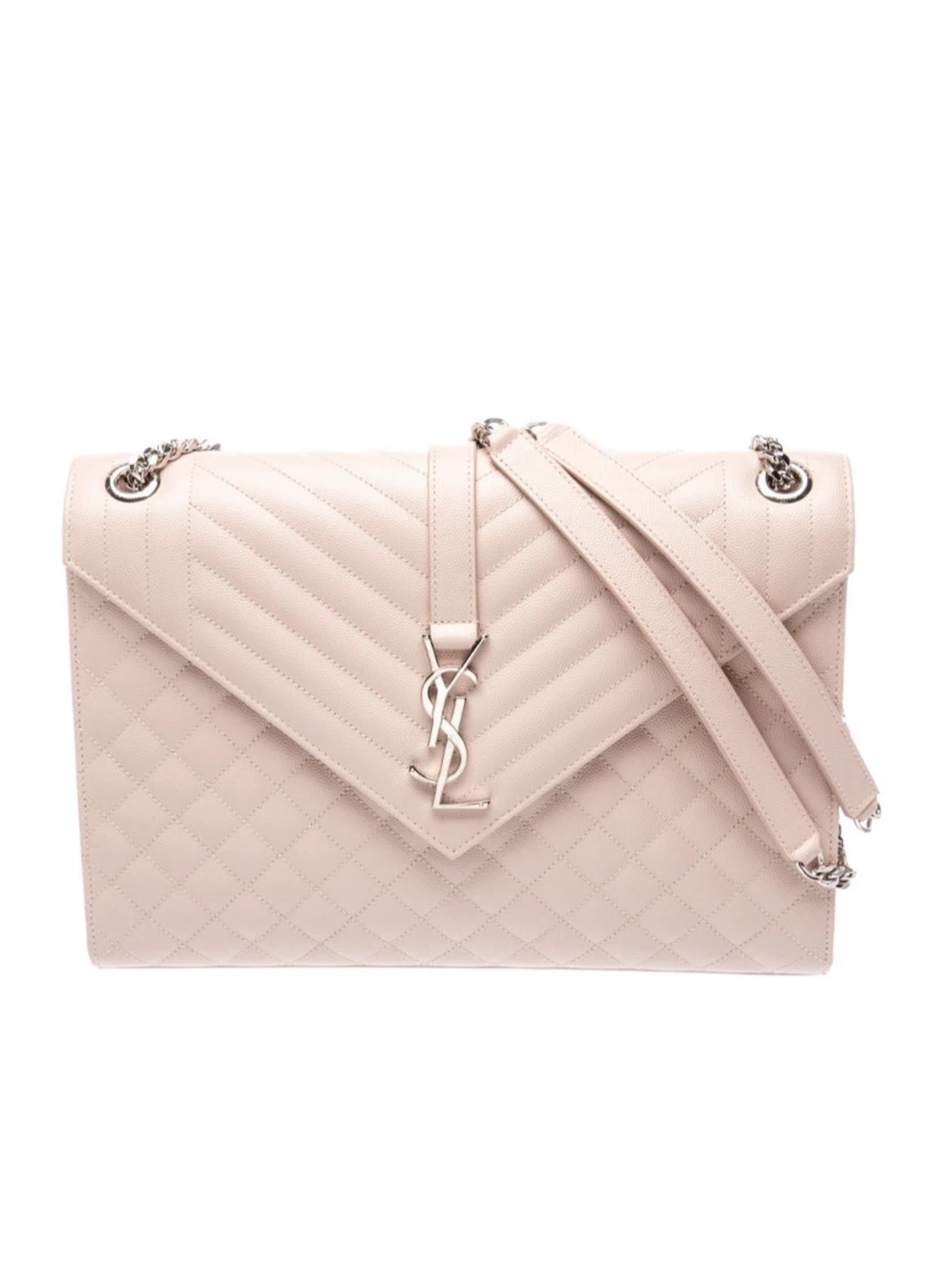 Saint Laurent Large Envelope Leather Monogram Chain Shoulder Bag