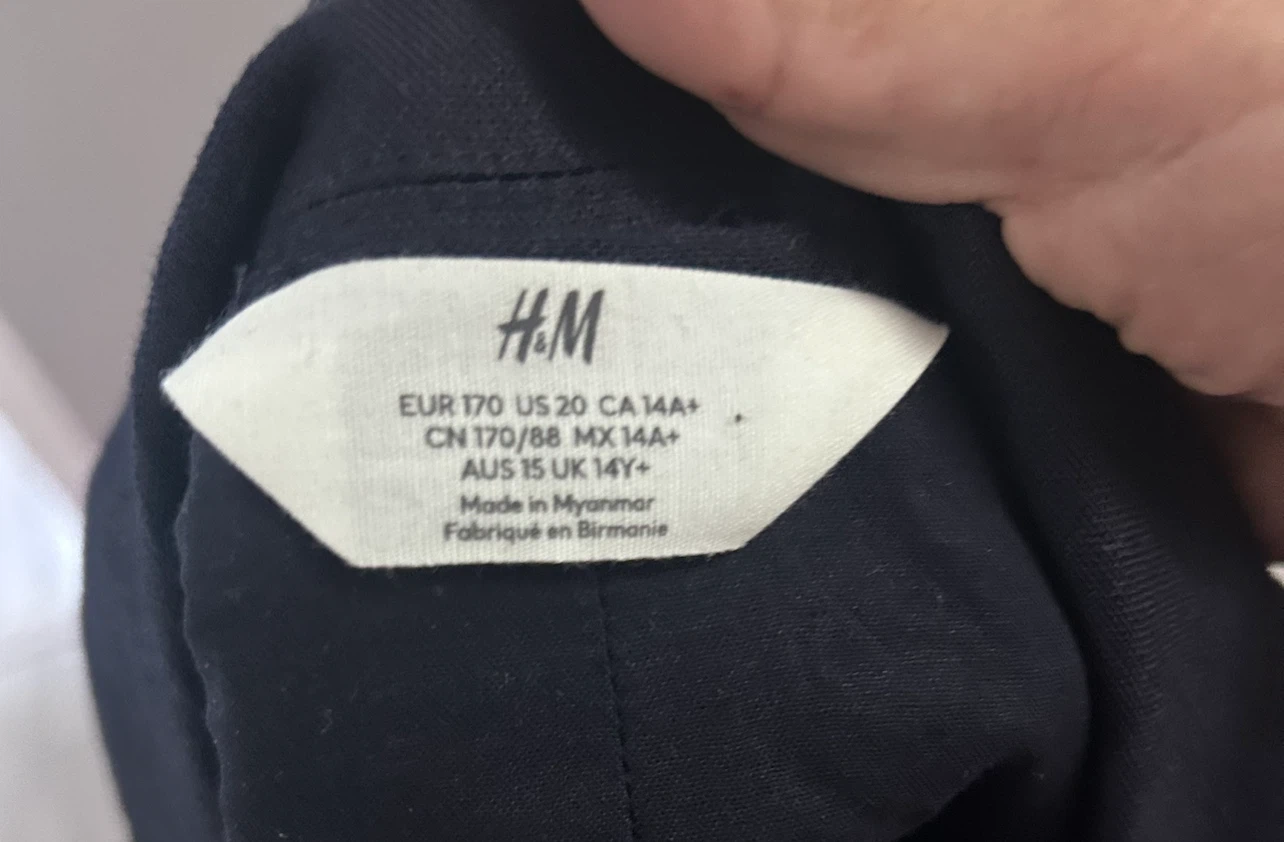 H&M Boys  LINEN-BLEND SUIT  Dark Navy Suit Jacket & Pants Size - photo 5