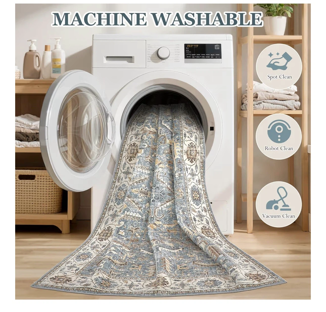 10'x14'  Area Rug - Machine Washable, Foldable - photo 3