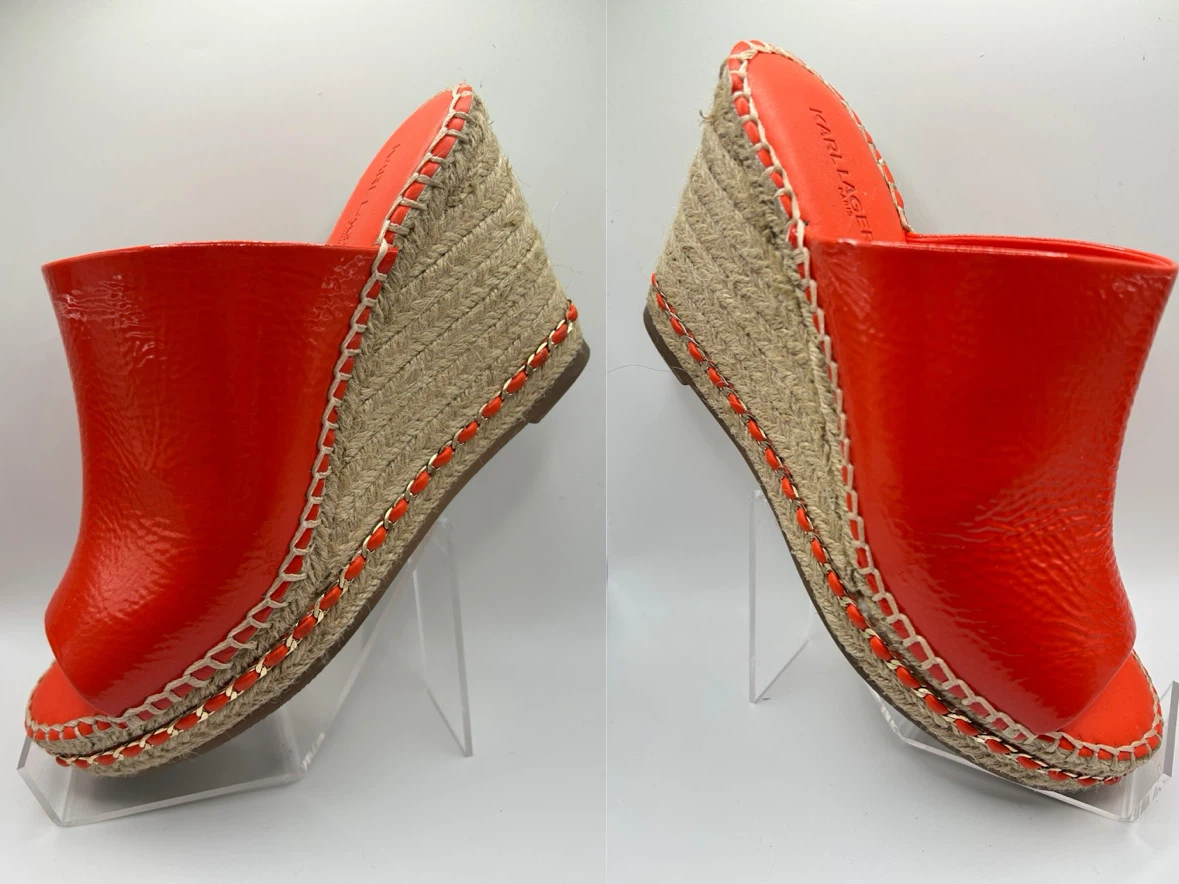 7.5 - NEW! Karl Lagerfeld Paris Espadrille Wedge Mules