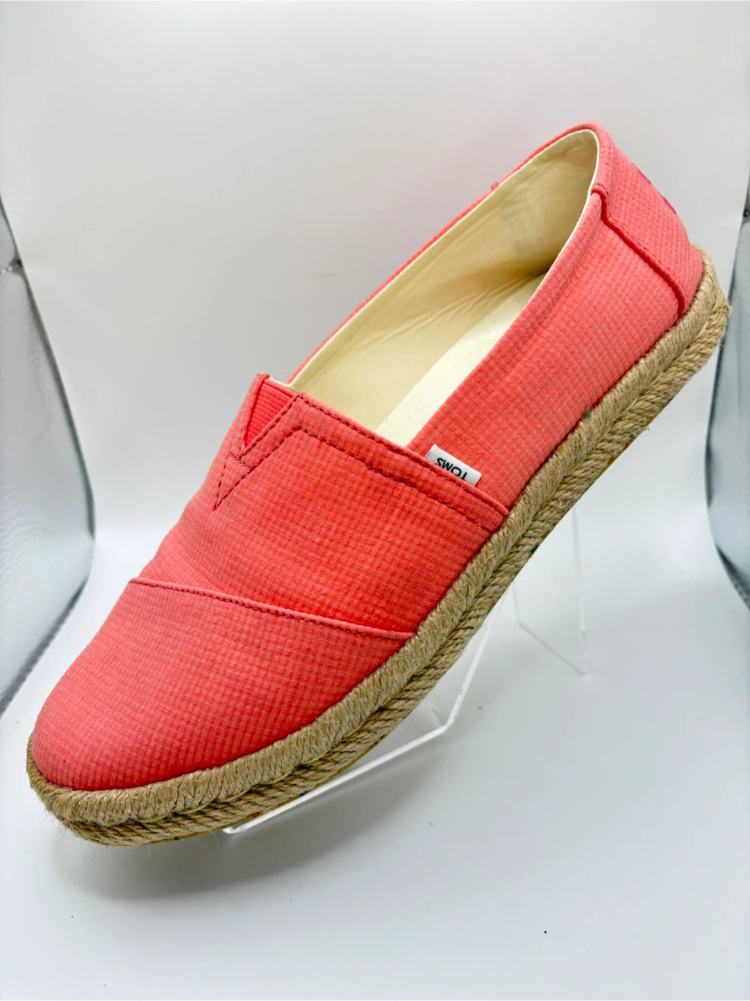 7.5 - TOMS Coral Espadrille Flats (EUC) Coral - photo 2