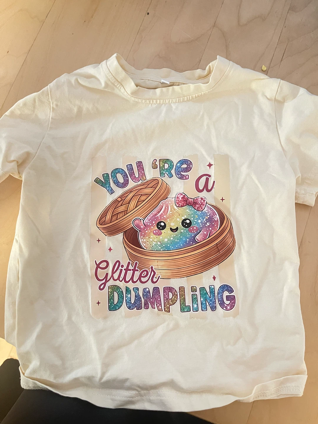 Cream "Glitter Dumpling" T-Shirt