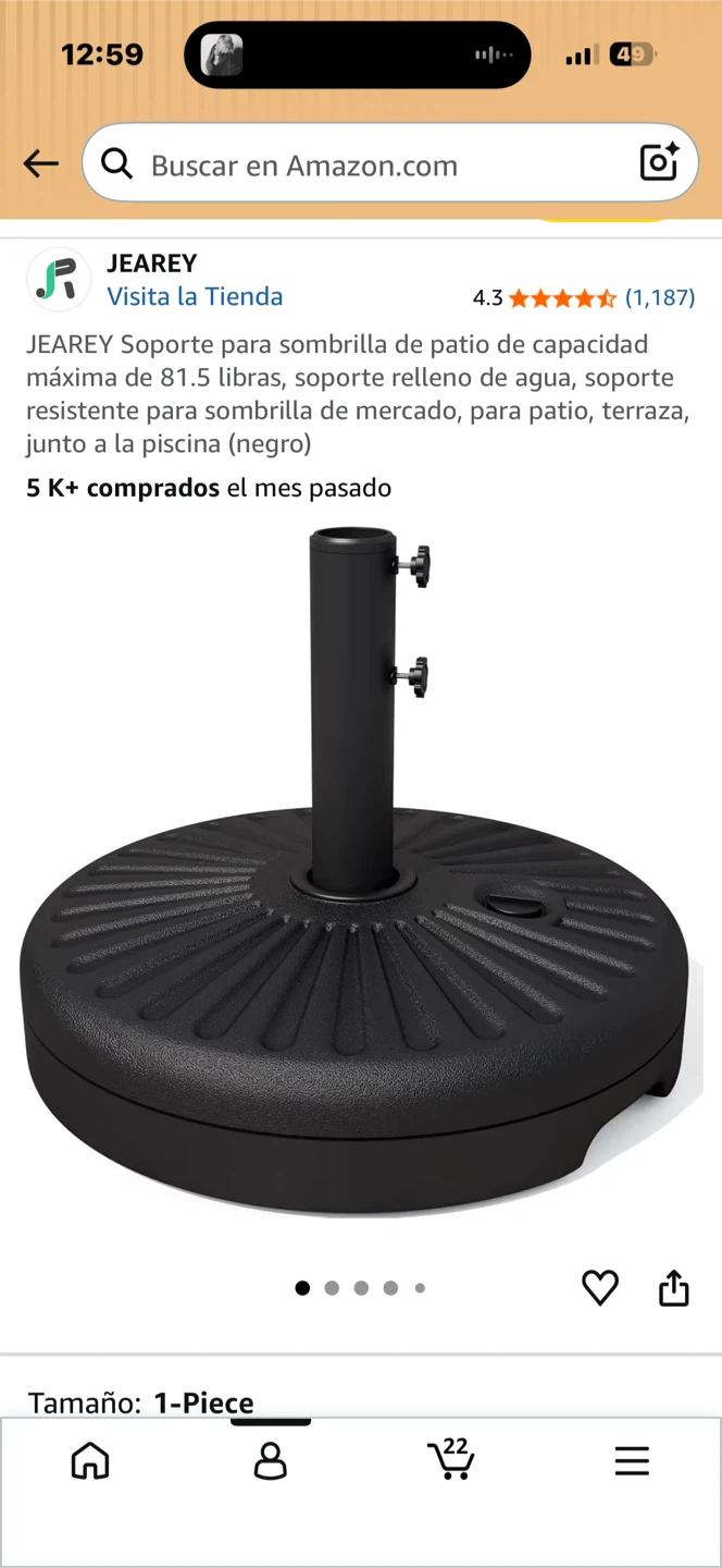 JEAREY Patio Umbrella Base - Black