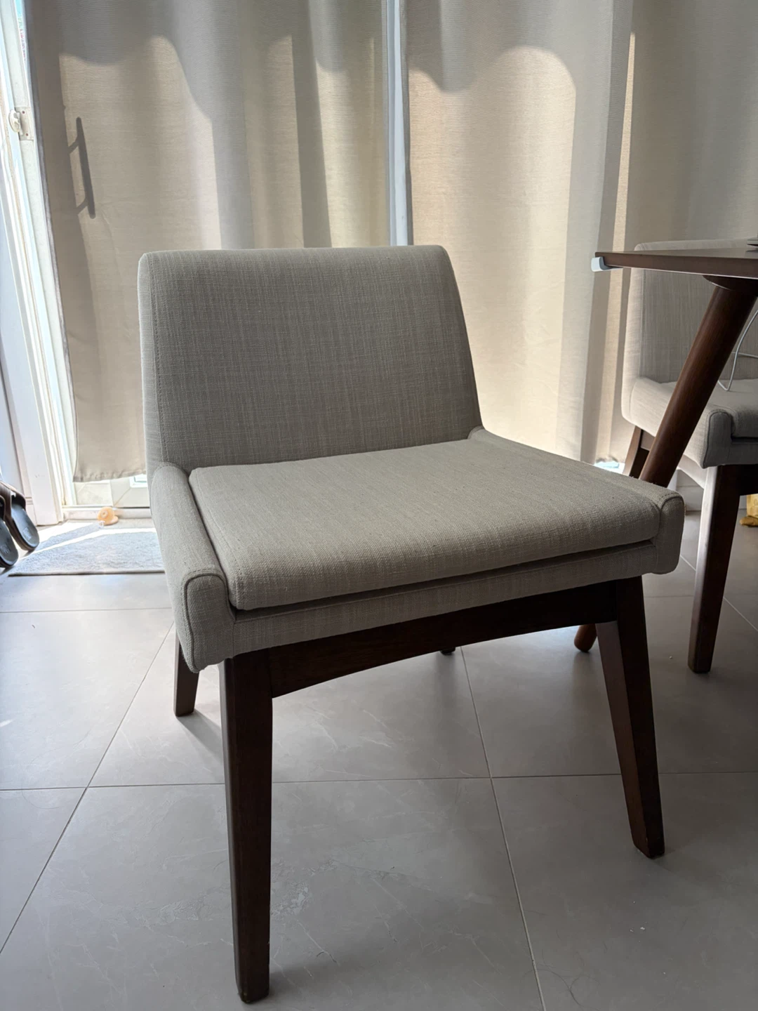 Article Seno 71" Dining Table - Walnut wirh 4 ivory chairs - photo 2