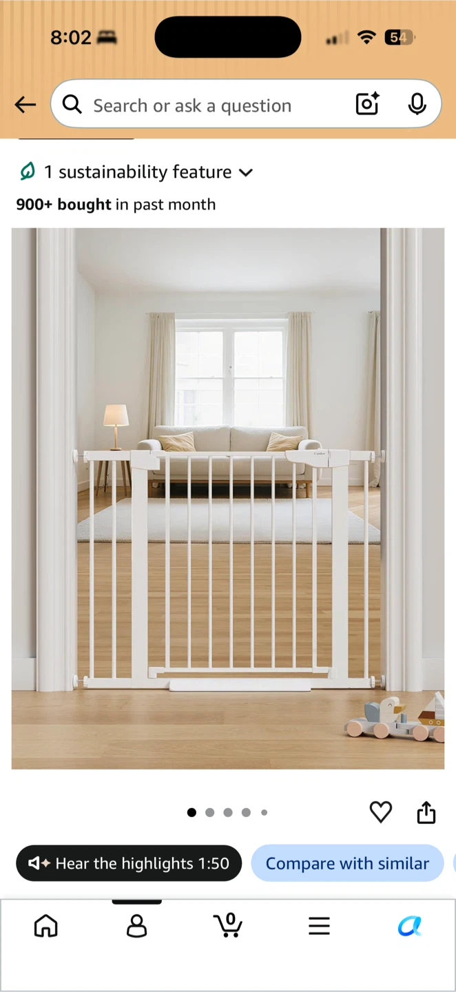2 Sets of White Safety Gate for Babies and Pets