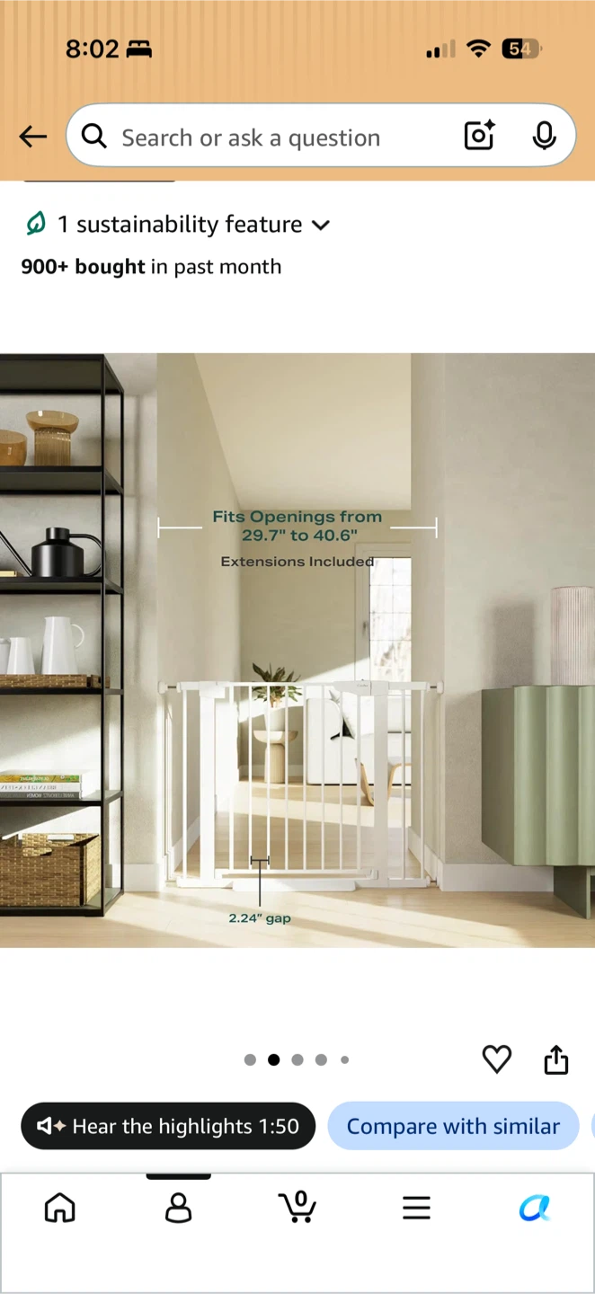 2 Sets of White Safety Gate for Babies and Pets - photo 2
