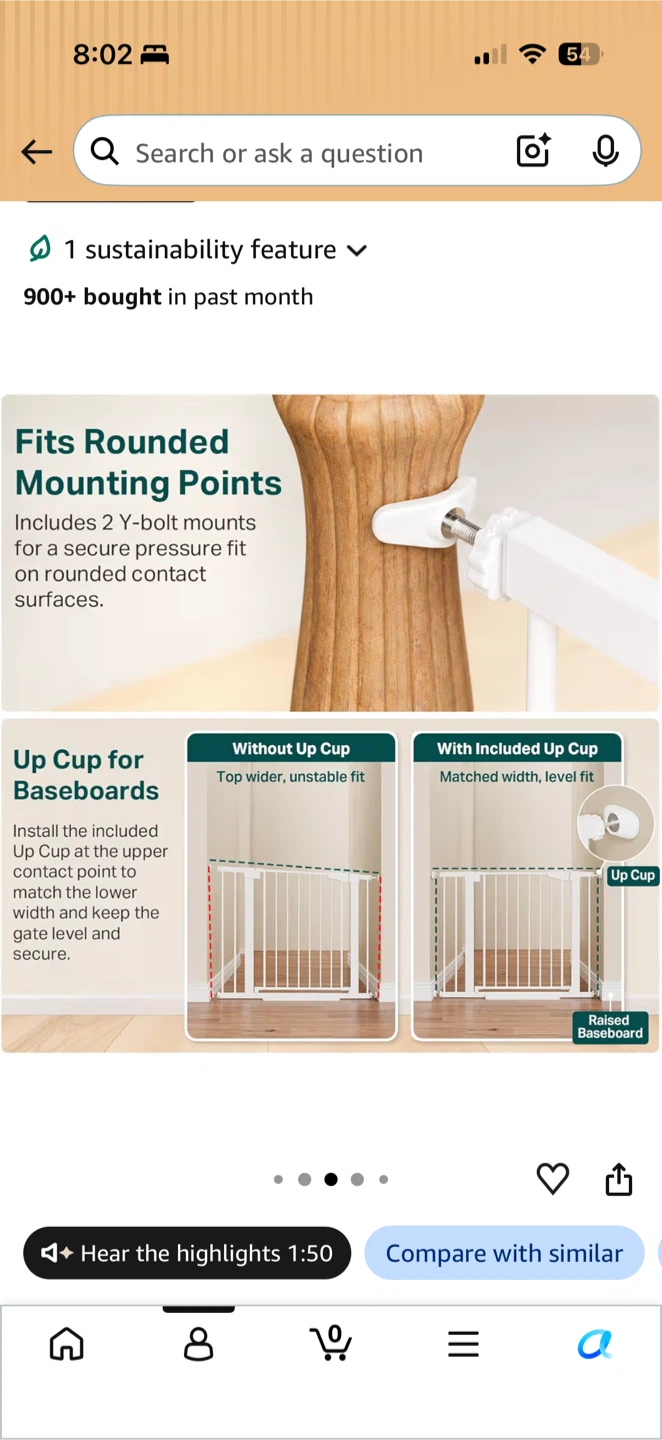 2 Sets of White Safety Gate for Babies and Pets - photo 4