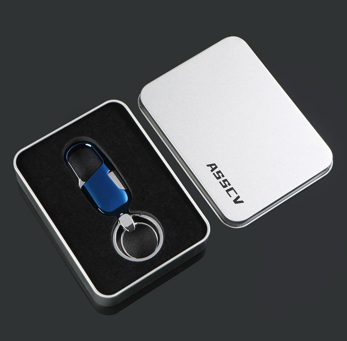 Blue Metal Keychain with Clip - photo 3