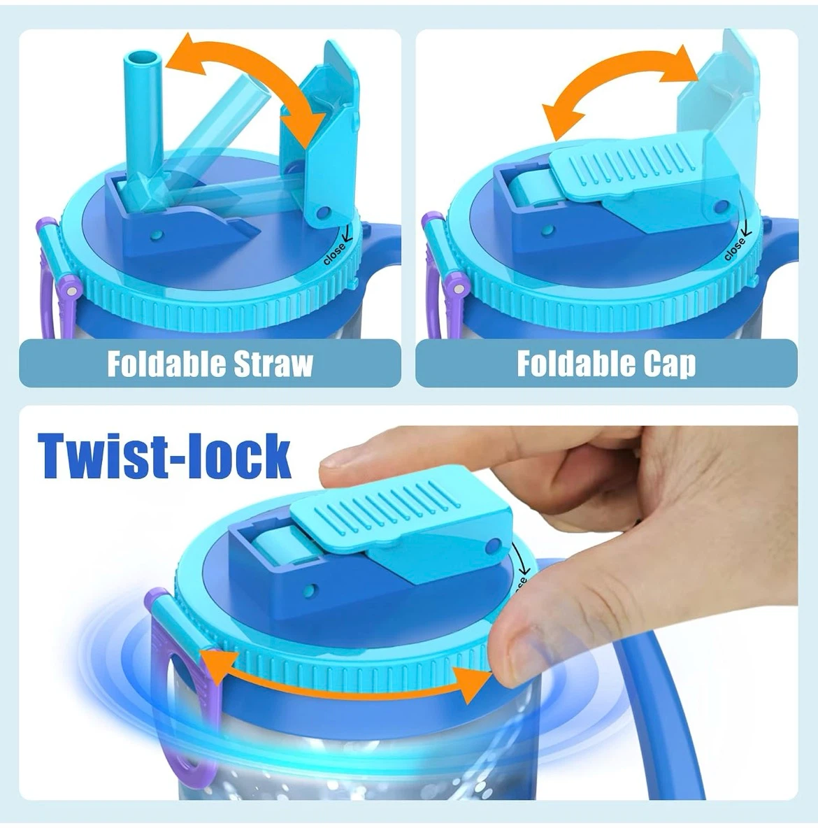 4 Replacement Sippy Cup Lids with Straws for Kids - photo 2