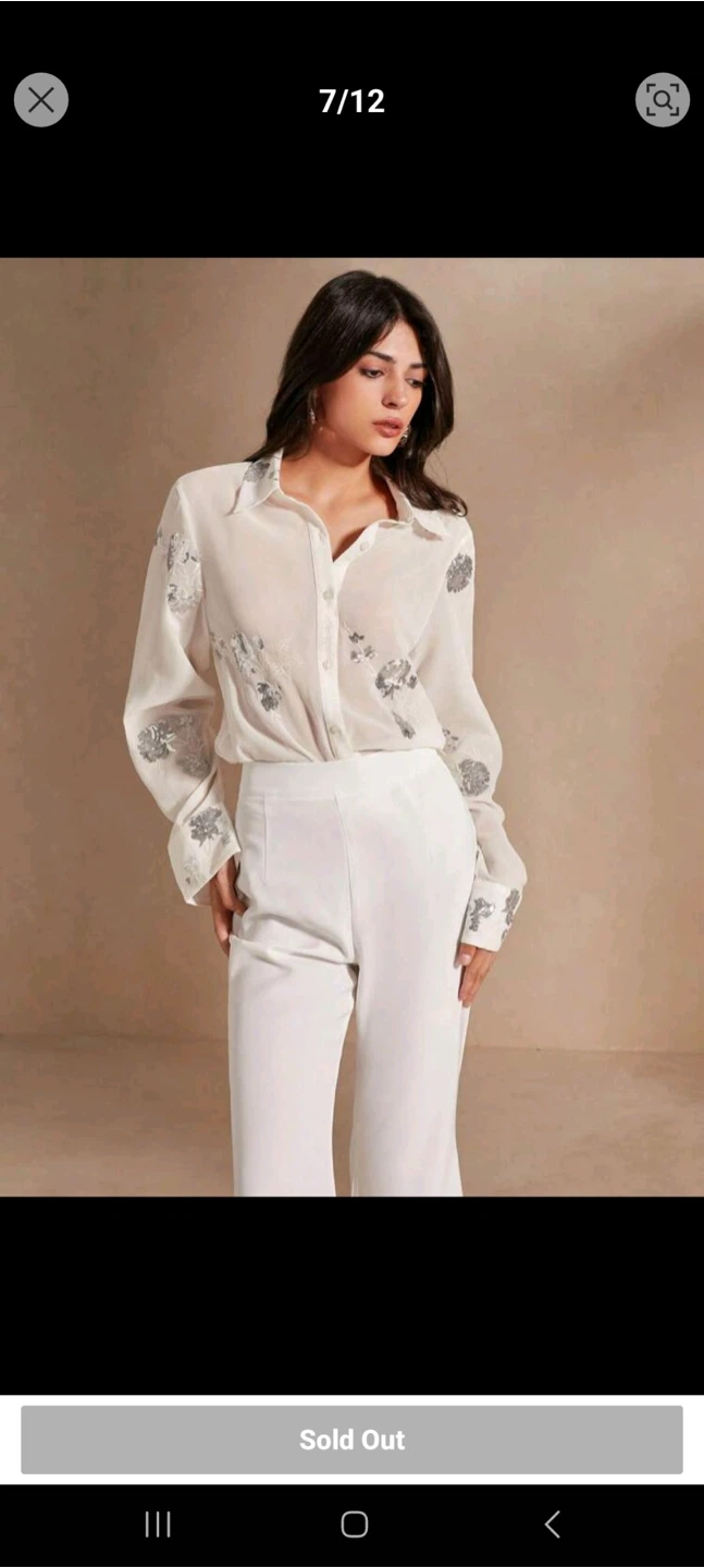 Anwsta Embellished Button-Up Shirt NEW RETAIL $46 - photo 2
