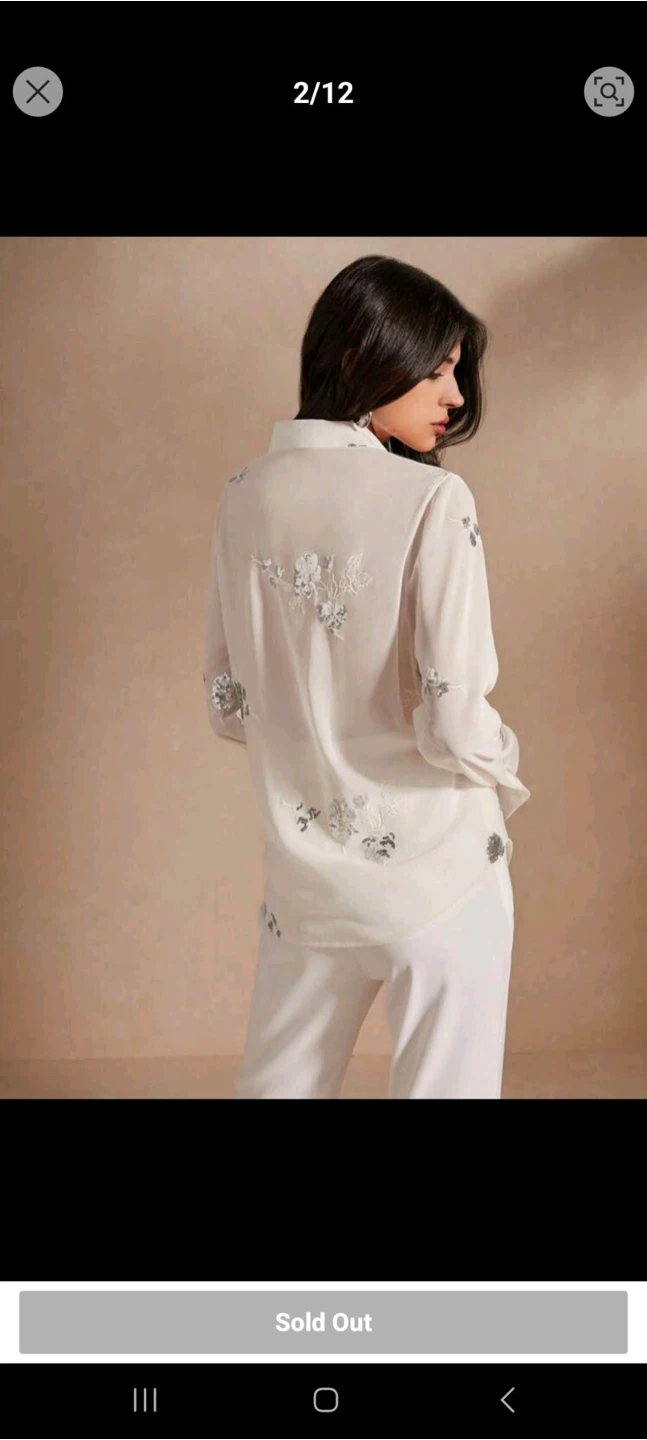 Anwsta Embellished Button-Up Shirt NEW RETAIL $46 - photo 3