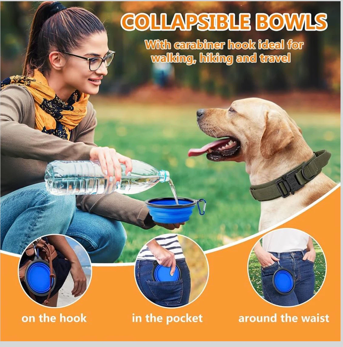 Dog Collar Leash Set with Collapsible Bowl - photo 4