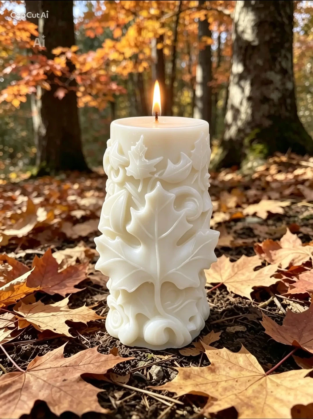 Handcrafted Maple Leaf Decorative Candle 12cm - photo 2