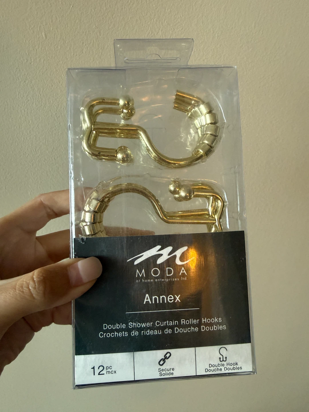 Double Shower Curtain Roller Hooks - Gold