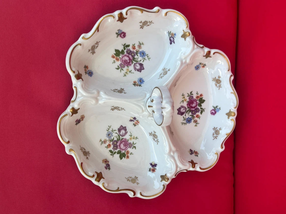 Vintage Floral Porcelain Serving Platter - photo 4