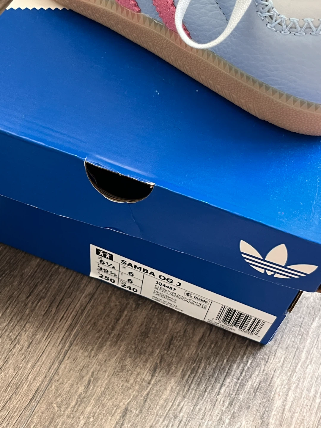 Brand new with tag Adidas Samba OG J Blue Pink Sneakers - photo 2