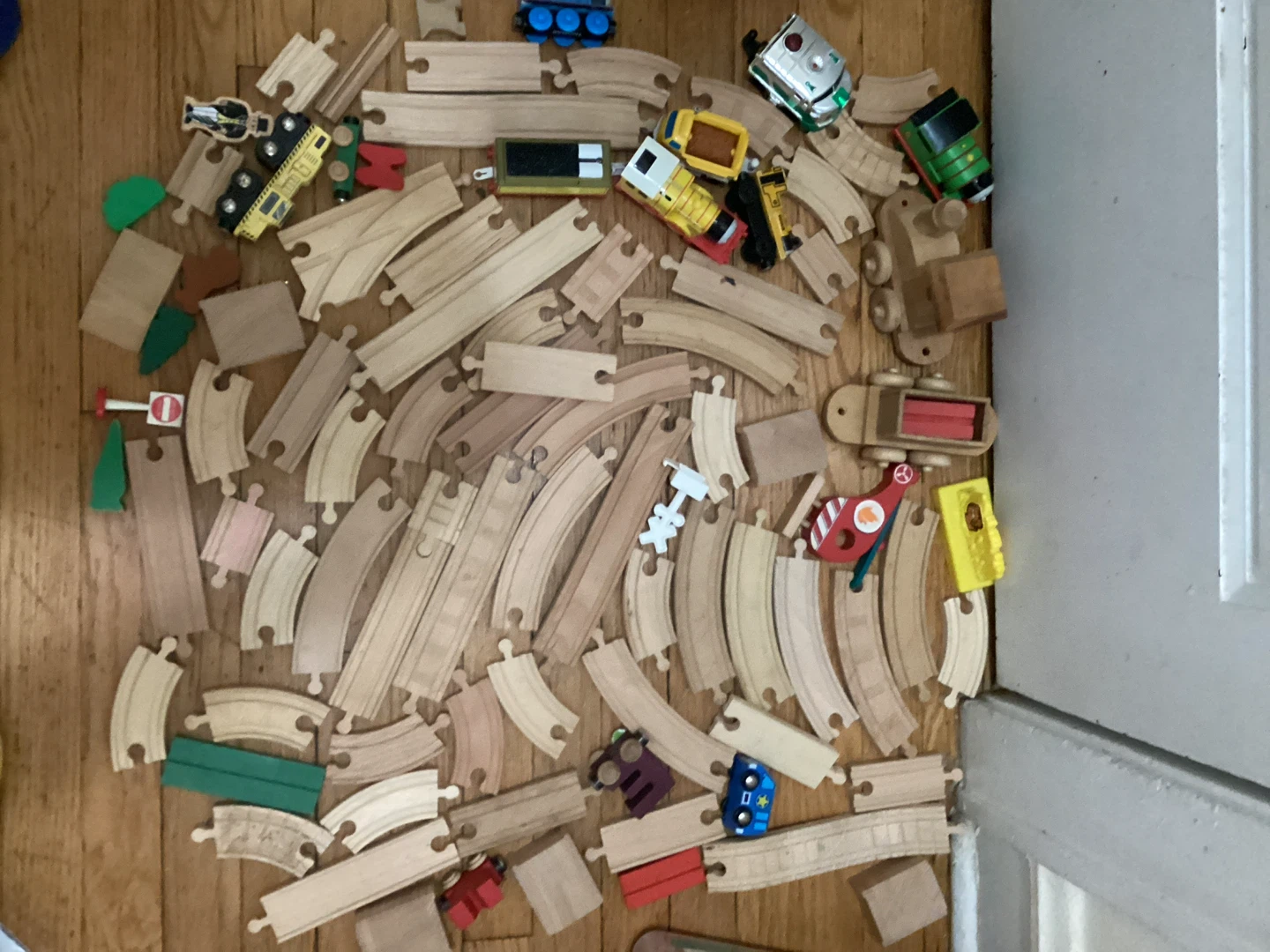 Huge Wooden Train Track and Vehicle Set