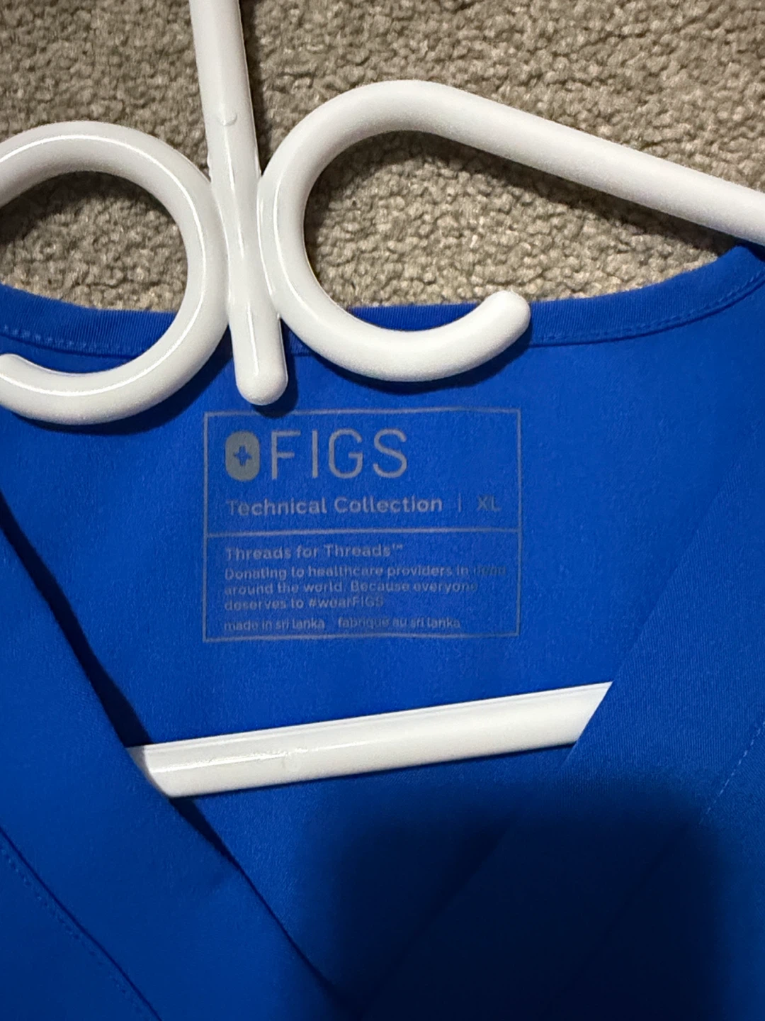 FIGS Royal Blue Technical Scrub Top XL - photo 2