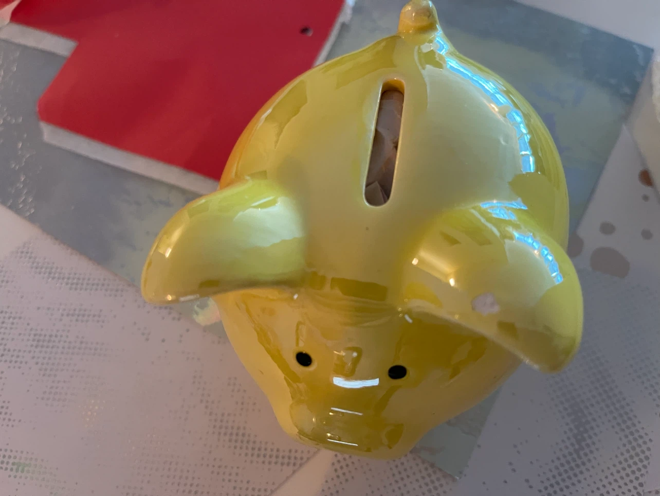 Yellow Ceramic Piggy Bank - photo 2