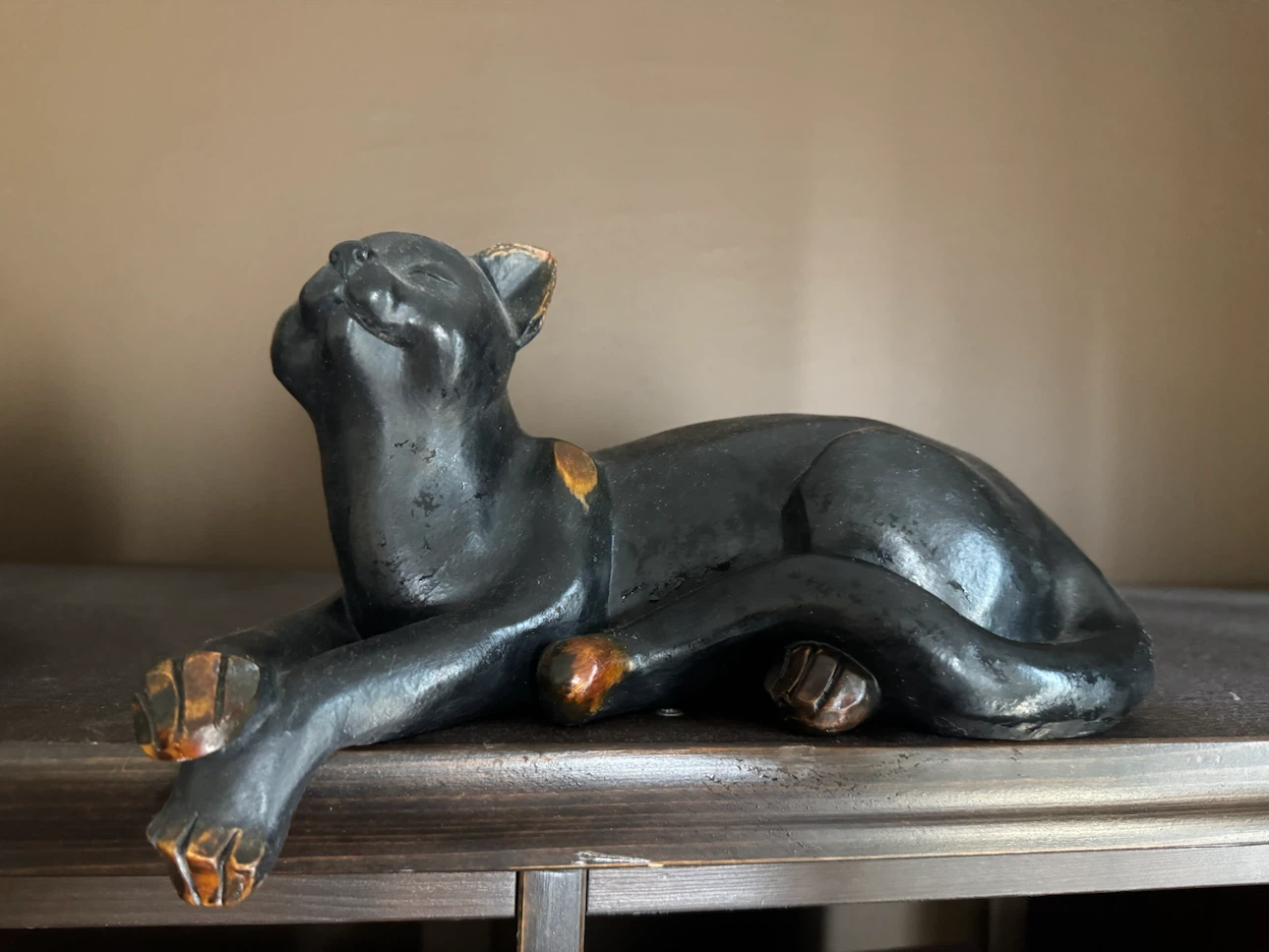 Set of 3 Black Sleeping Cat Figurines - photo 4