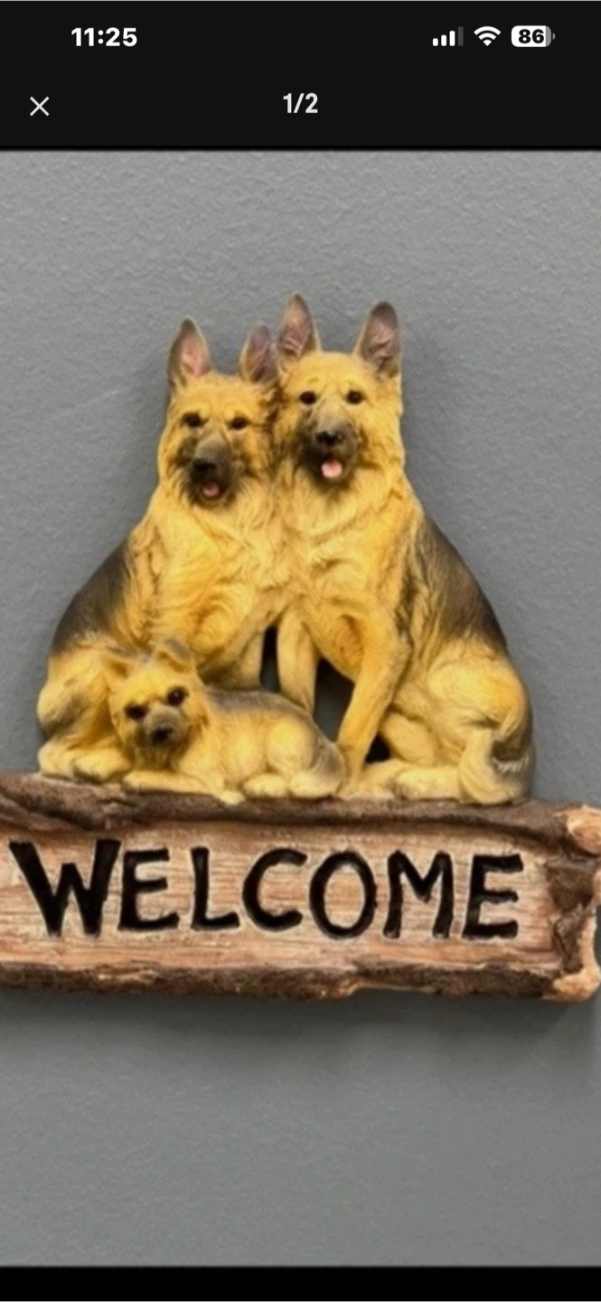German Shepherd Dog "Welcome" Wall Plaque