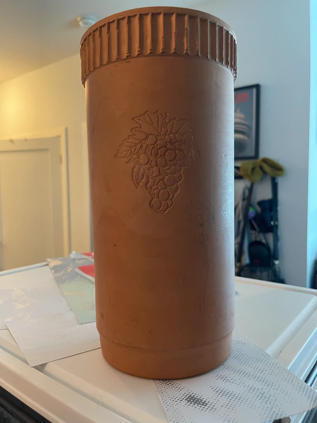 Terracotta Grape Embossed Wine Chiller